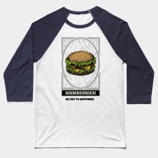 Hamburger key to happiness Baseball T-Shirt